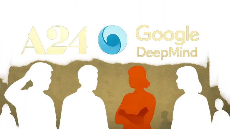 Логотип A24 и Google DeepMind, символизирующие партнерство с ИИ