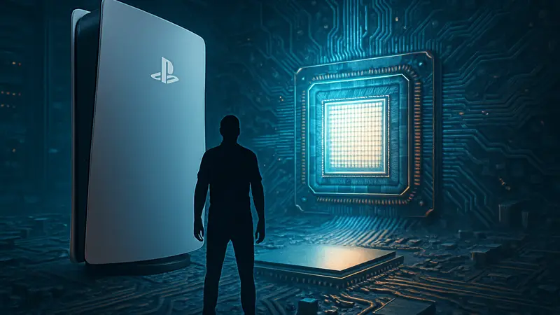Концепт-изображение консоли PlayStation 6 или стилизованное изображение мощной графики и процессора.