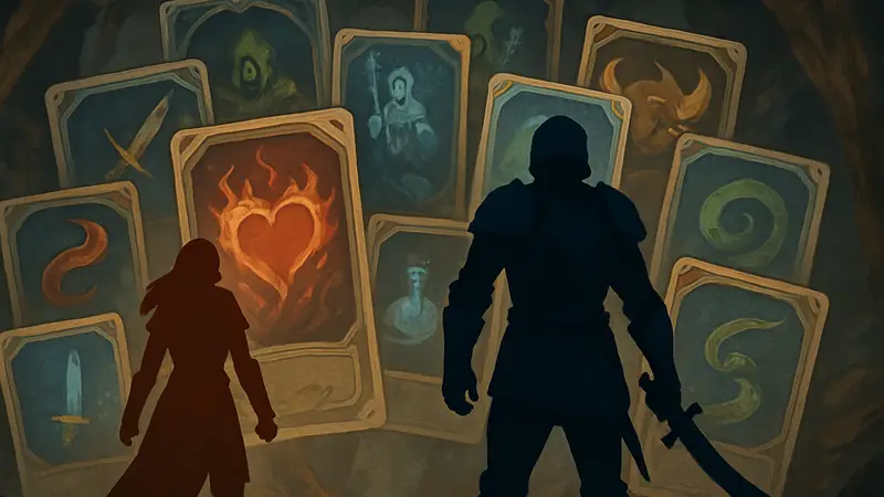 Изображение обложки или персонажей игры Slay the Spire 2 на фоне карт