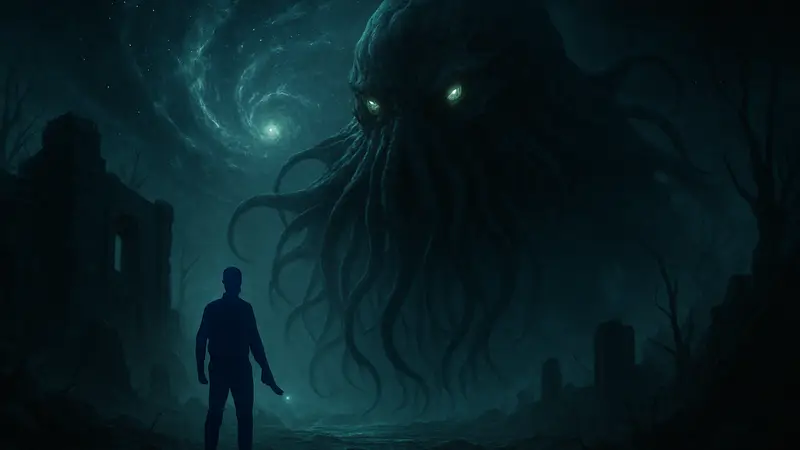 Обложка или скриншот The Mound: Omen of Cthulhu с элементами космического хоррора