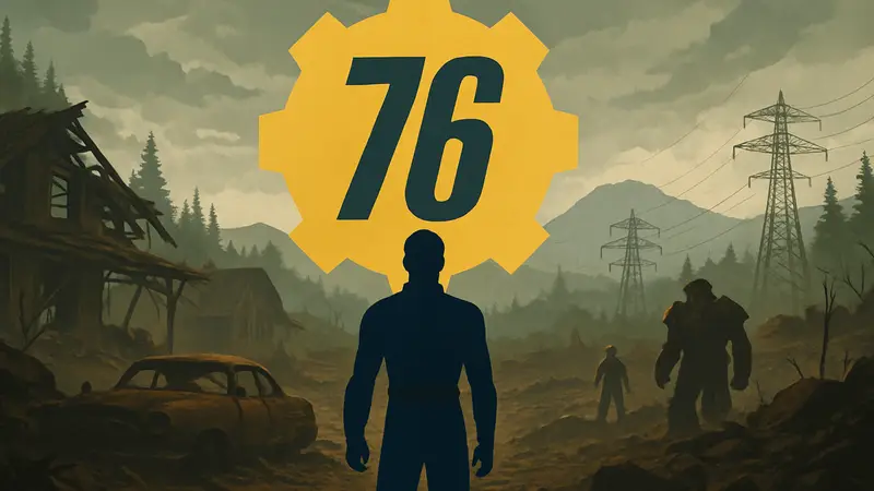 Логотип Fallout 76 с цифрой 76, символизирующей новое обновление игры