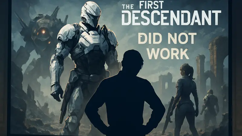 Логотип The First Descendant с надписью "Did Not Work" на фоне экрана игры.