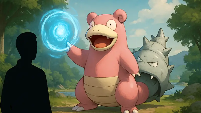 Покемон Слоубро (Slowbro) из серии игр Pokémon, демонстрирующий свои способности.