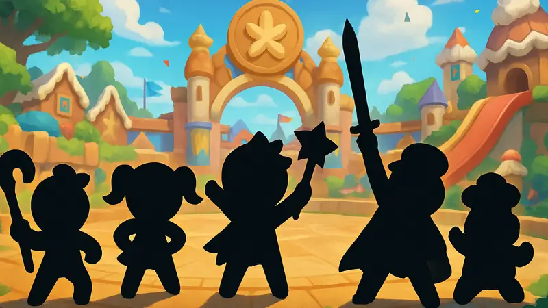 Яркие и забавные персонажи-"печеньки" из CookieRun OvenSmash готовятся к бою на красочной арене.