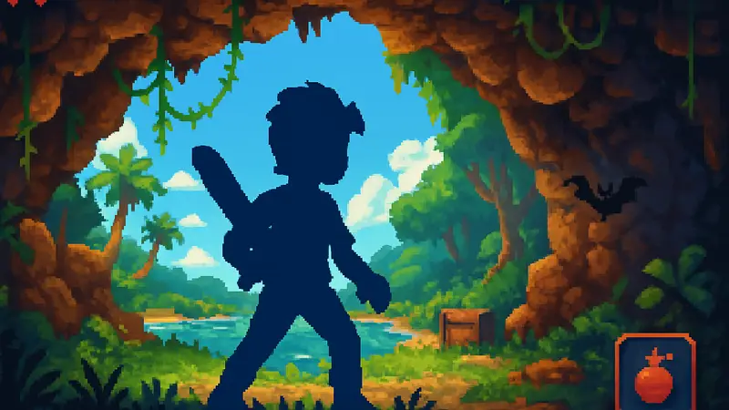 Скриншот из пиксельной RPG Under the Island с элементами геймплея и датой релиза