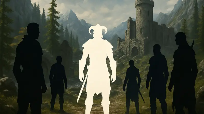 Мод Lumis для Skyrim, демонстрирующий пассивный мультиплеер и "души" Драконорождённых