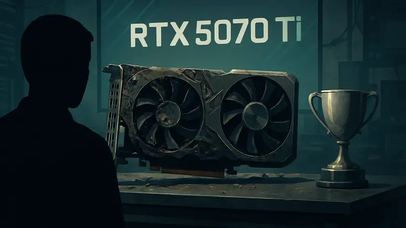Модифицированная видеокарта Nvidia RTX 5070 Ti с повреждениями, установившая мировой рекорд производительности