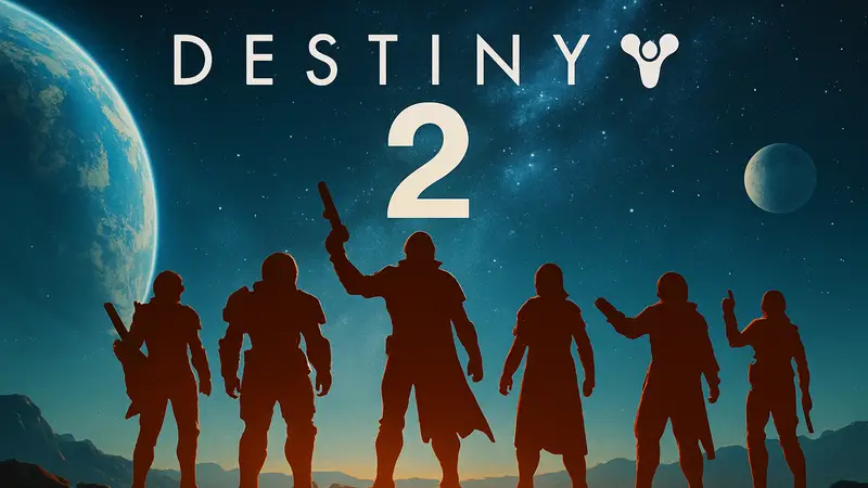 Логотип Destiny 2 на фоне космоса, игроки готовятся к Server Slam