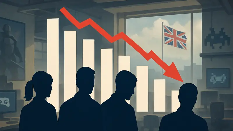 График сокращения рабочих мест в игровой индустрии Великобритании на фоне кризиса