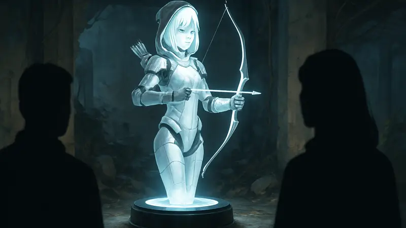 Статуя андроида Дианы из Pragmata от 3109 Studio с LED-подсветкой, высотой 27 см.