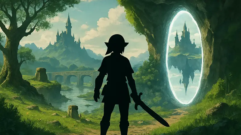 Арт из новой игры The Legend of Zelda с намёком на многомерность