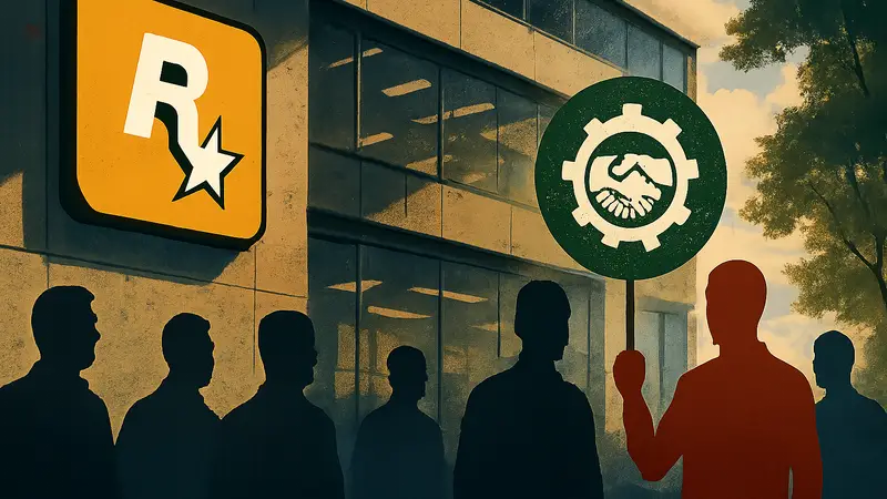 Логотип Rockstar Games и эмблема профсоюза
