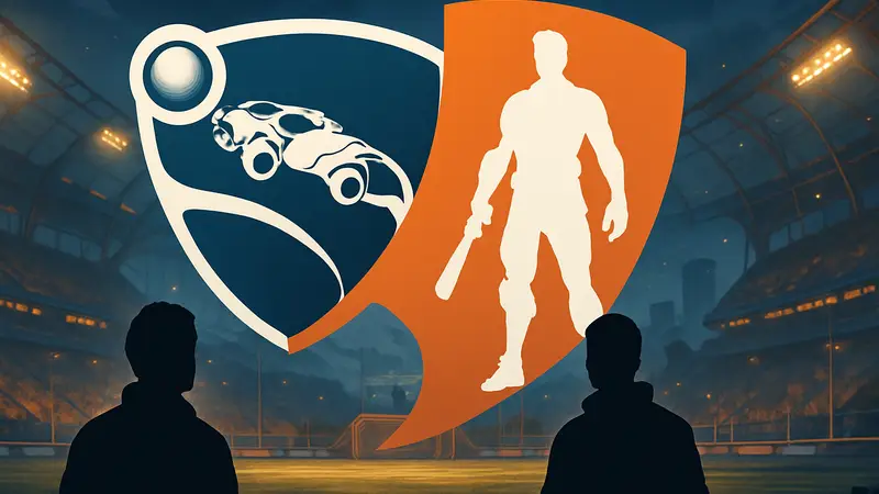 Логотип Rocket League и Fortnite, слившиеся воедино, символизирующие интеграцию игр.