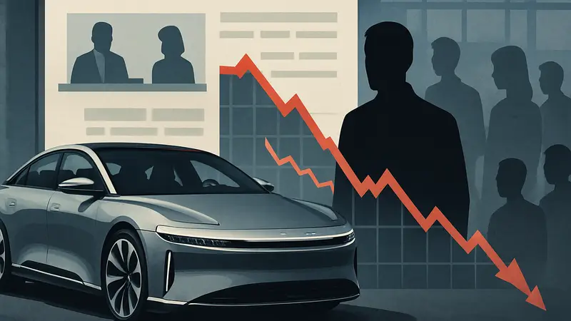 Lucid Motors: электромобиль и график падения акций, на фоне новости о банкротстве