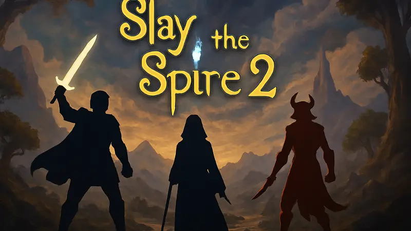 Изображение Slay the Spire 2, демонстрирующее новые игровые режимы или персонажей на фоне мира игры.