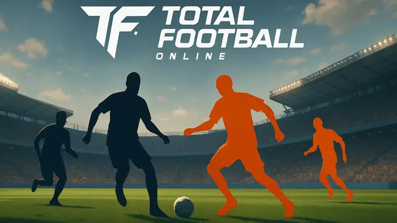 Обложка игры Total Football Online с изображением футболистов на поле.