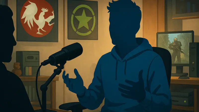 Альфредо Диаз во время интервью, обсуждающий свою карьеру в Rooster Teeth и Achievement Hunter.