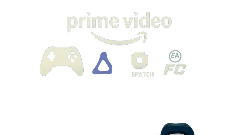 Логотип Prime Video с символами игровых контроллеров и логотипами Luna, Dispatch, EA Sports FC 26.