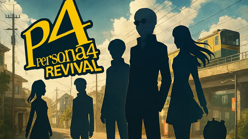 Логотип Persona 4 Revival, герои игры Persona, японская RPG