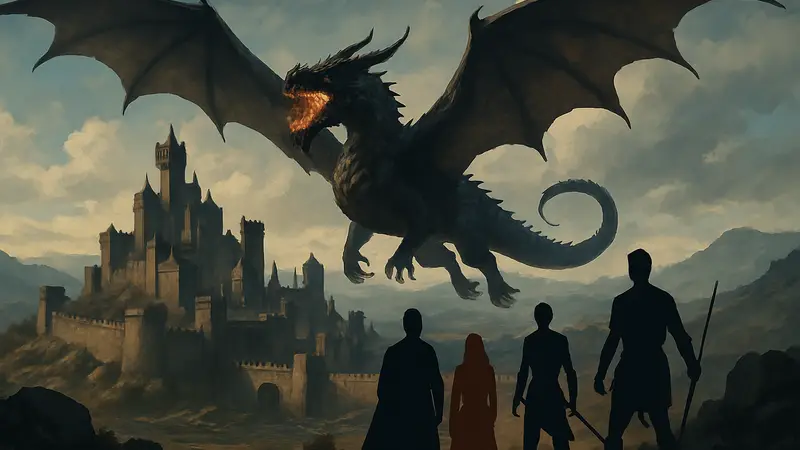 Логотип игры Game of Thrones: Dragonfire с изображением дракона, анонс стратегии.