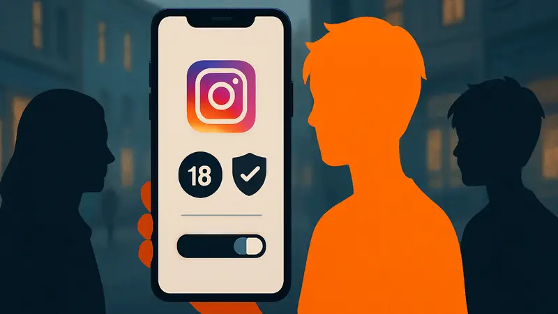 Логотип Instagram на экране смартфона, демонстрирующий новые настройки безопасности.