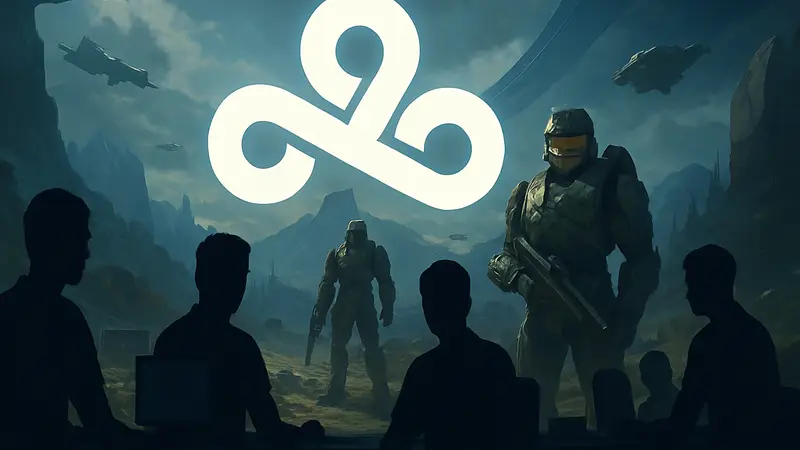 Логотип Cloud9 на фоне игры Halo, подготовка к DreamHack Birmingham 2026, киберспорт.