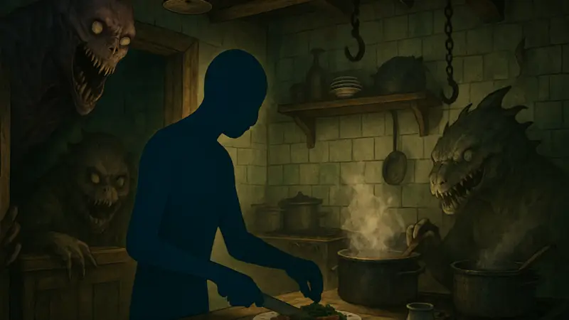 Creature Kitchen скриншот, хоррор-кухня, монстры, приготовление еды, Steam