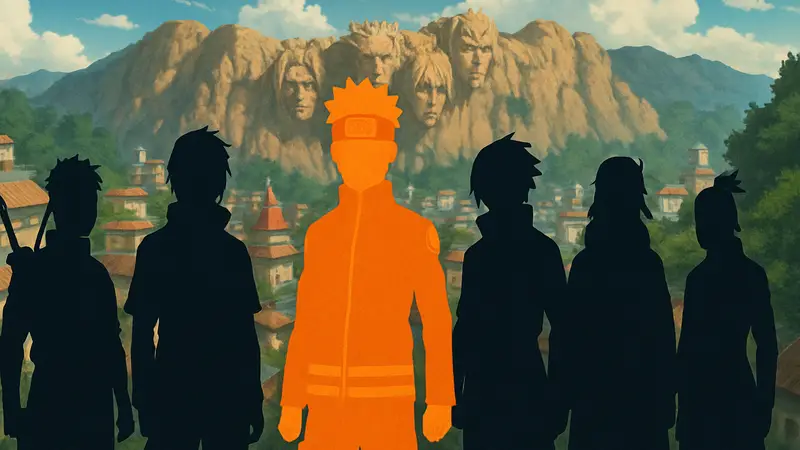 Иллюстрация Наруто Узумаки, Саске Учихи и других сильнейших шиноби Конохи.