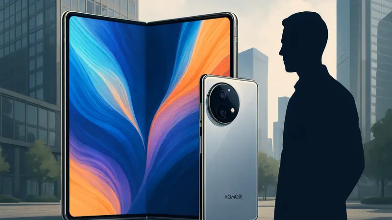 Изображение складного смартфона Honor Magic V6 в развернутом виде, флагман Honor