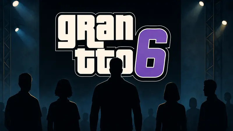 Логотип GTA 6 на черном фоне.