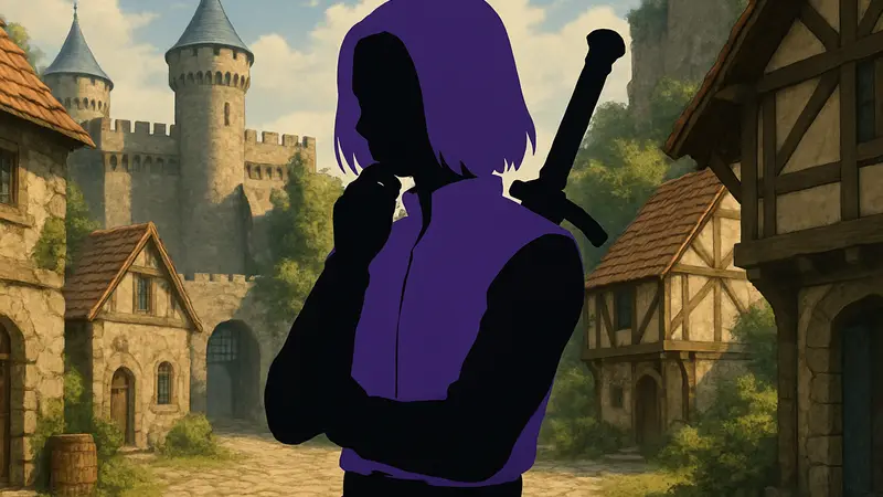 Главный герой Dragon Quest 12, изображенный в задумчивой позе, с намеком на скрытую глубину его характера.