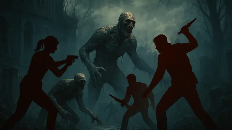 Кадр из трейлера Resident Evil Requiem с мрачной атмосферой и персонажами в борьбе с монстрами, релиз 2026 года