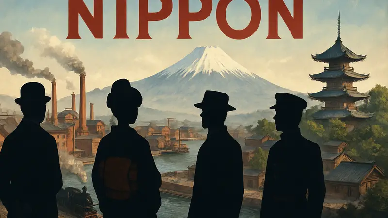 Обложка настольной стратегии «Ниппон. Дзайбацу» для русского рынка.