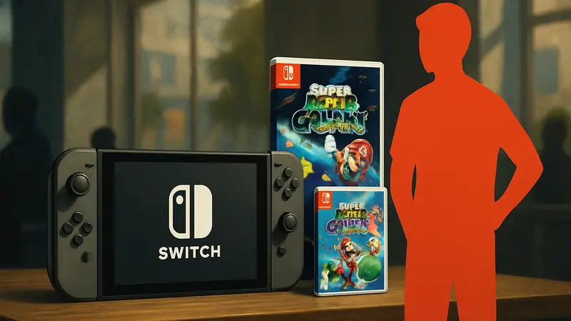 Nintendo Switch 2 и игры Super Mario Galaxy 1 и 2, демонстрирующие акционное предложение