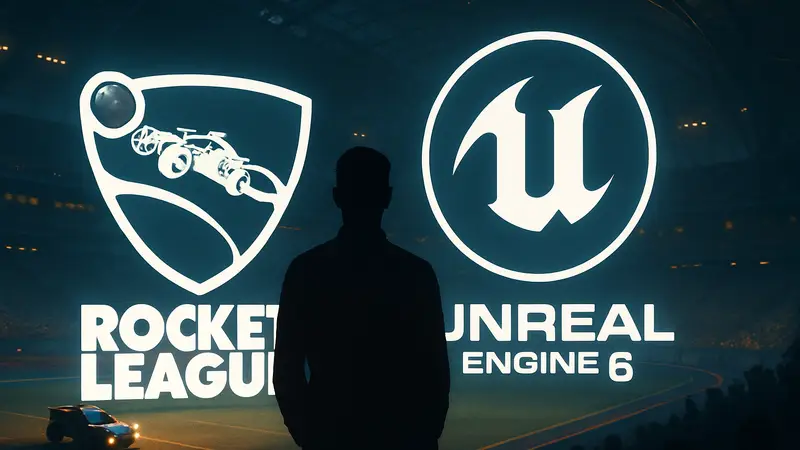 Логотип Rocket League рядом с эмблемой Unreal Engine 6.
