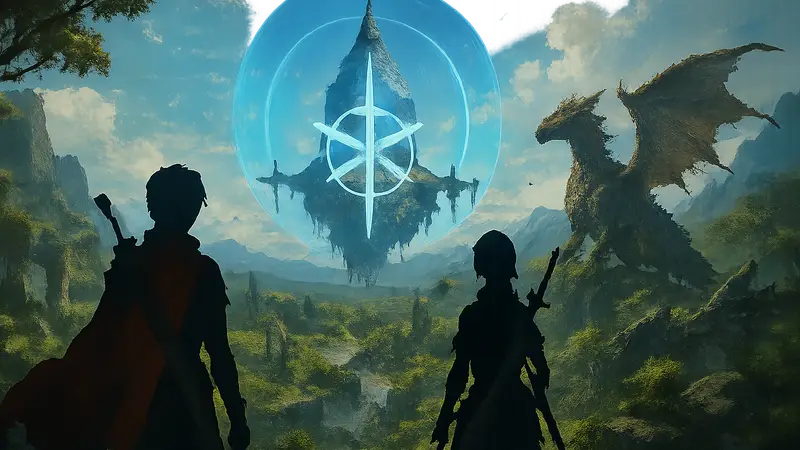 Логотип игры Echoes of Aincrad, вдохновленной Sword Art Online и Monster Hunter World.