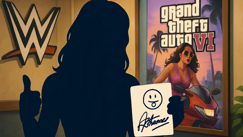 Триш Стратус, звезда WWE, шутит над задержкой Grand Theft Auto 6 на подписанной карточке.