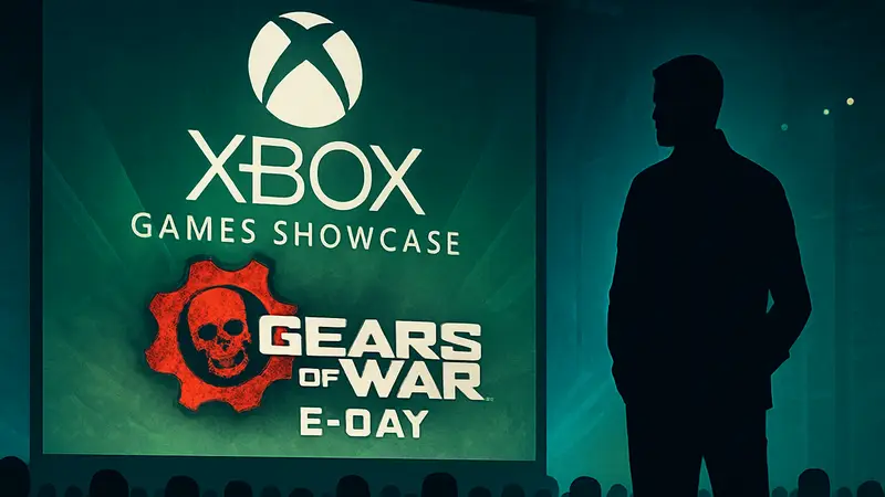 Логотип Gears of War: E-Day на фоне логотипа Xbox Games Showcase 2026.