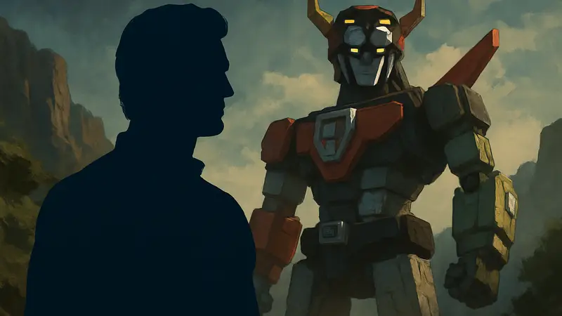 Генри Кавилл в образе персонажа из фильма «Вольтрон», постер к экранизации.