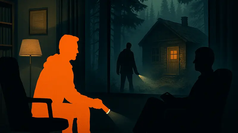 Скриншот или концепт-арт игры The Pines в стилистике хоррора или триллера