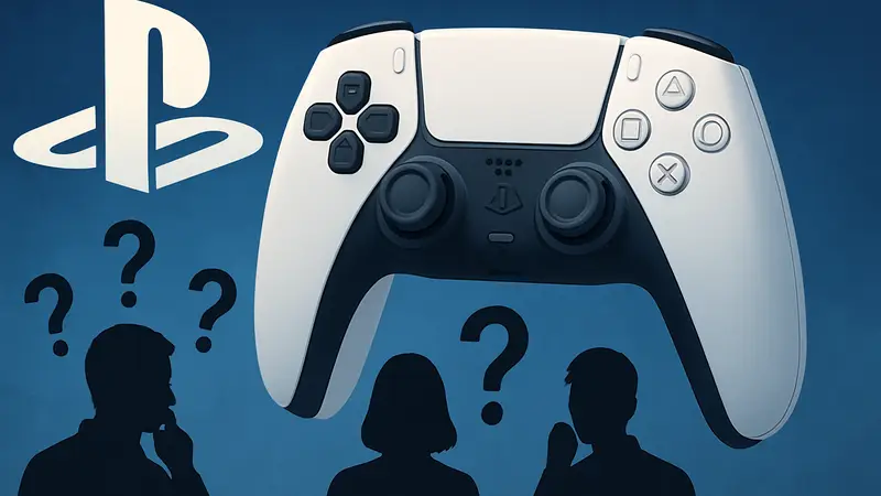 Новый контроллер PlayStation, вызывающий вопросы у фанатов, на фоне логотипа бренда
