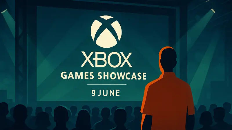 Логотип Xbox Games Showcase на темном фоне, с датой проведения