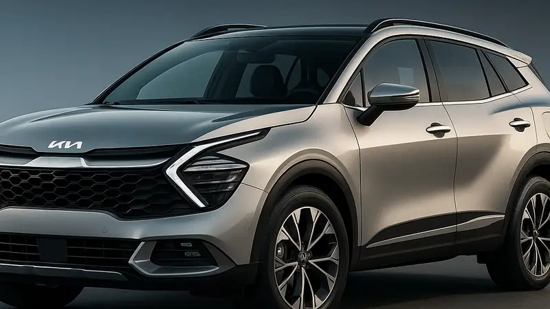 Изображение нового кроссовера Kia Sportage Platinum Edition, демонстрирующее его дизайн и задние фонари.
