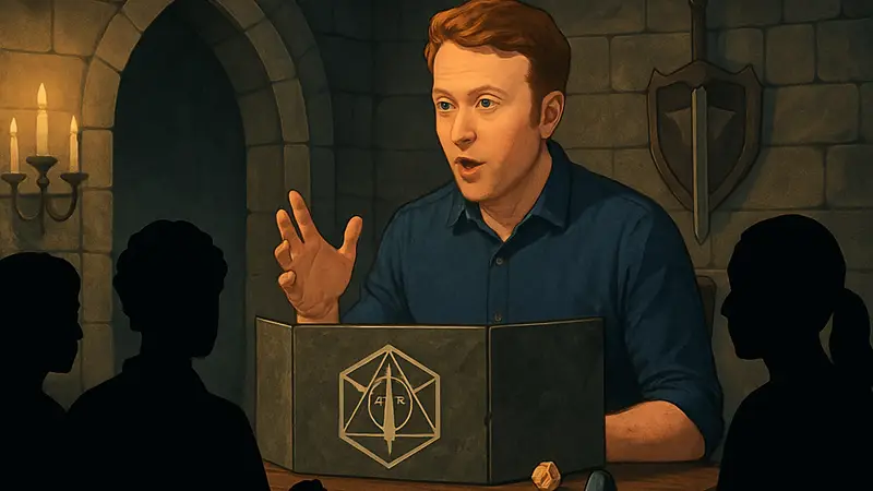 Бреннан Ли Маллиган за столом Critical Role во время стрима