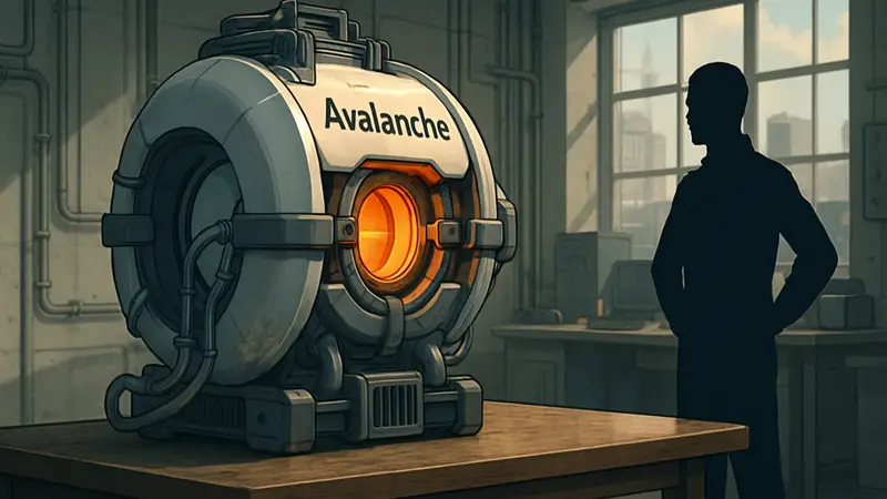 Изображение компактного термоядерного реактора компании Avalanche на столе.