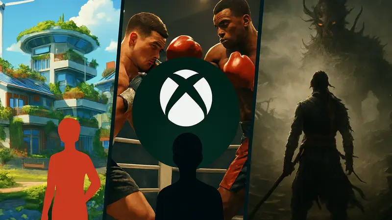 Логотип Xbox Game Pass на фоне скриншотов игр Solarpunk, Undisputed и Wo Long Fallen Dynasty