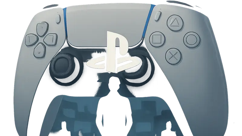 Логотип PlayStation на фоне контроллера DualSense. Игровая индустрия, live-service.