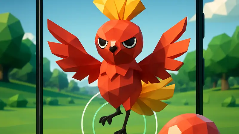 Покемон Oricorio в Pokemon Go, готовый к поимке игроком, на фоне интерфейса игры.