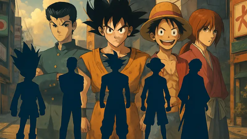 Классические сёнэн-аниме 90-х годов, персонажи из популярных мультсериалов