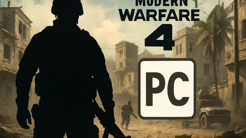 Обложка Modern Warfare 4 с логотипом ПК-платформы, символизирующая приоритет PC-версии.
